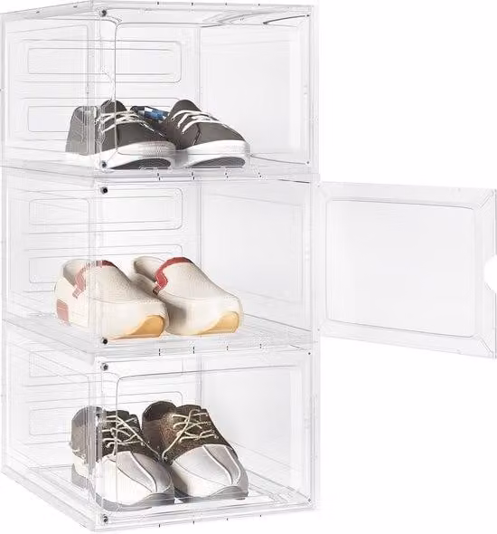 Set da 3 scatole trasparenti per scarpe