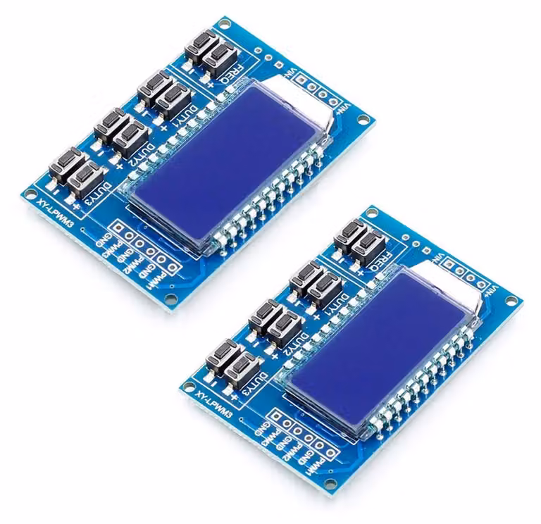 2 moduli generatore di segnali PWM a 3 canali con display LCD