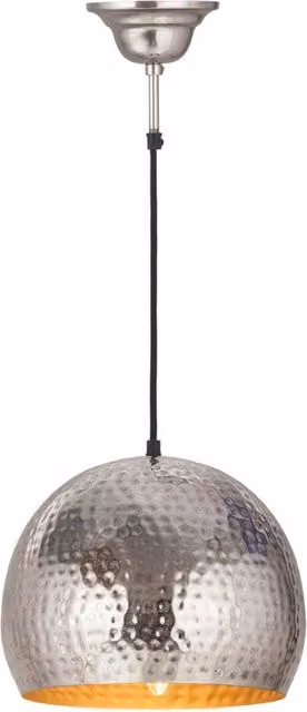 Lampada a sospensione Fabricia 100 KENDRA HOME in metallo argento con design a cupola moderno