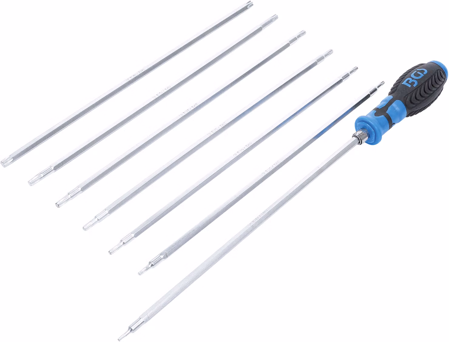 Set di cacciaviti BGS con lame intercambiabili profilo T (per Torx) / profilo T (per Torx) con foro 8 pezzi - 2326