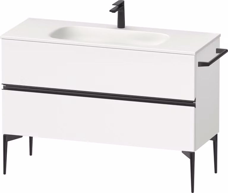 Duravit Sivida Meuble sous-lavabo, 2 tiroirs, poignée encastrée noir diamant mat, 1210x477x592mm, pour Sivida, SV46530BD180000, SV46530BD180000