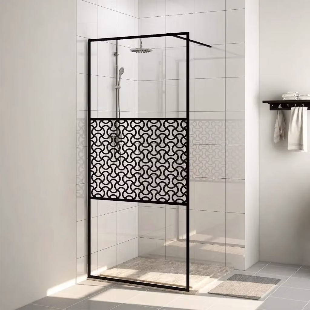 Parete per Doccia Walk-in DESIGN IN in Vetro Trasparente ESG con Profilo Nero L: 80 cm, H: 195 cm CFW6740241 – 2