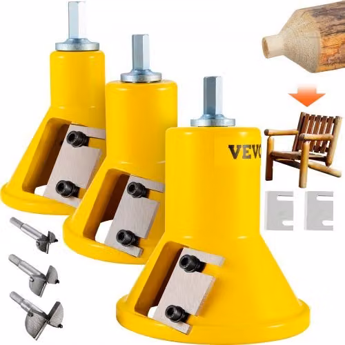Kit Taglierina per Tenoni VEVOR in Alluminio con Doppie Lame Diritte e Viti a Bottone, Colore Rosso e Giallo