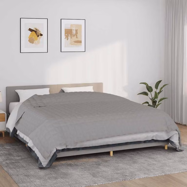 vidaXL Coperta Ponderata Grigia in Microfibra e Cotone, L 235 cm x P 290 cm, 11 kg
