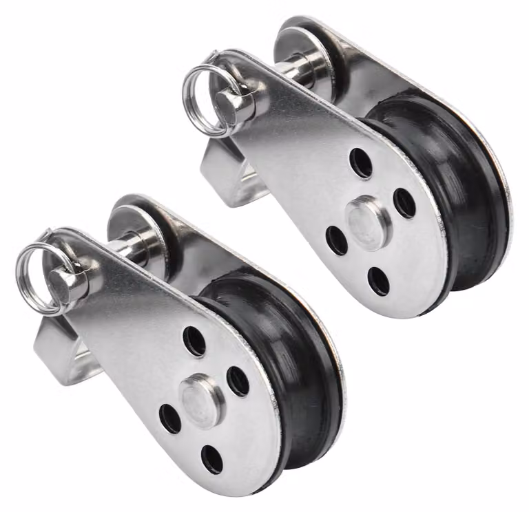 Confezione da 2 rulli per corda in acciaio inossidabile/nylon, da 25 mm, per kayak e imbarcazioni