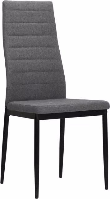 Set di 4 sedie da pranzo moderne vidaXL in tessuto grigio con struttura in metallo