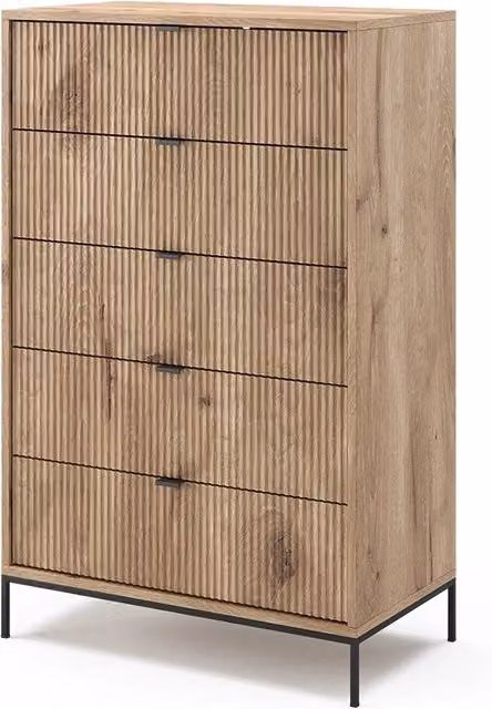 Cassettiera Eliza Quercia vichinga 76 x 120 cm con 5 cassetti Vicco