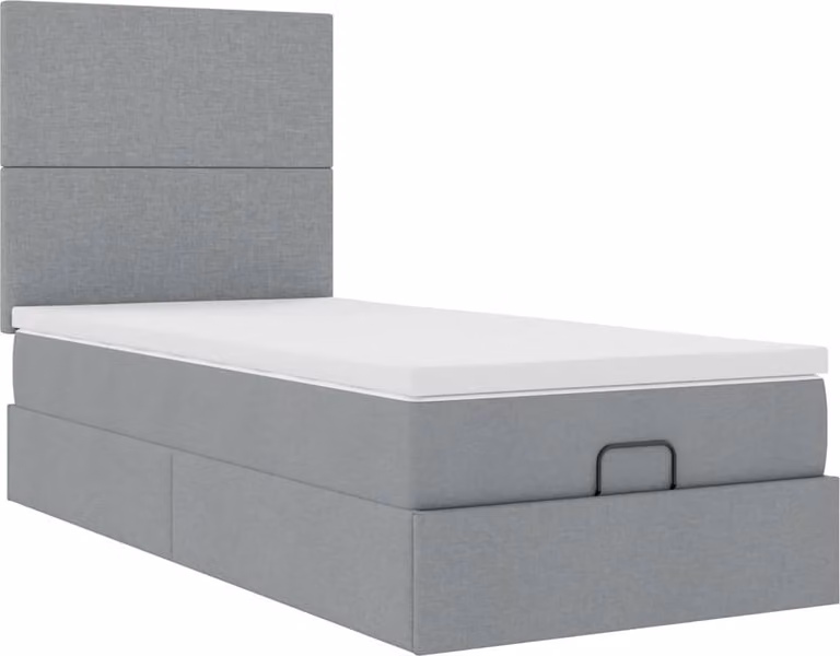 Struttura Letto Pouf con Materasso 90x190 cm in Tessuto