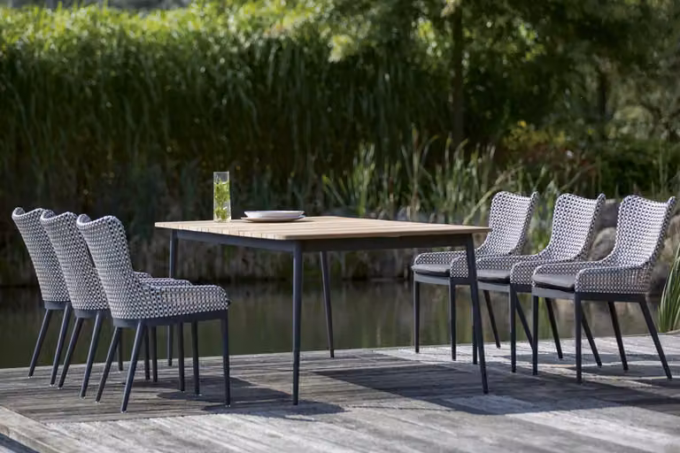 Tavolo da giardino Niehoff Luna in alluminio/teak