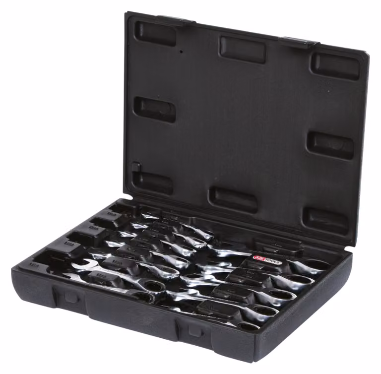 KS TOOLS GEARplus Set di chiavi combinate a cricchetto, corte, 12 pezzi ( 503.4652 )