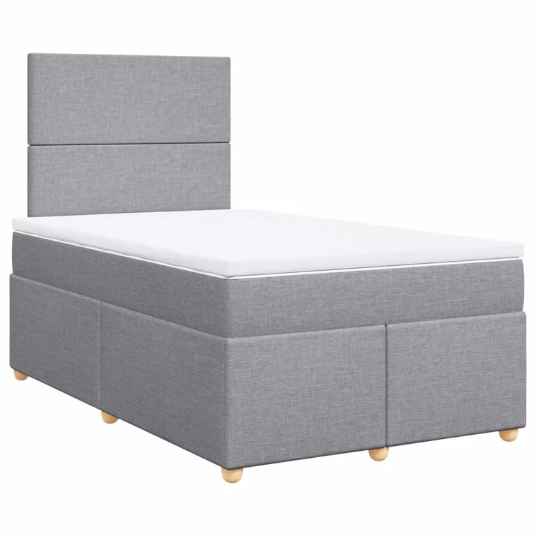 Giroletto a Molle con Materasso Grigio Chiaro 120x200cm Tessuto