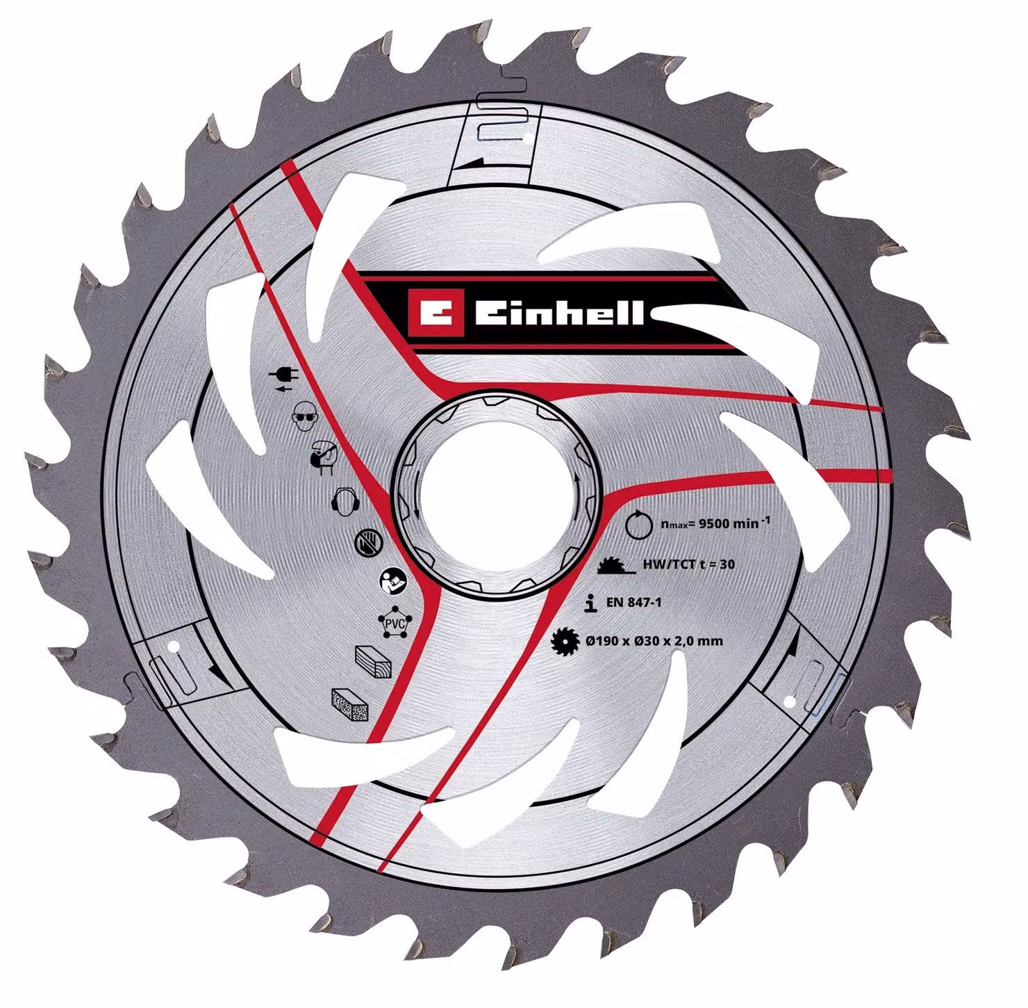 Einhell Accessori per seghe circolari portatili Lama per sega HM Mit-Dü 190x30 Z30