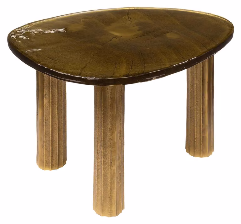 Tavolino FURNLUX Eclipse Gold 62 cm / Colore principale: oro / Dimensioni: 62 x 40 x 45 cm