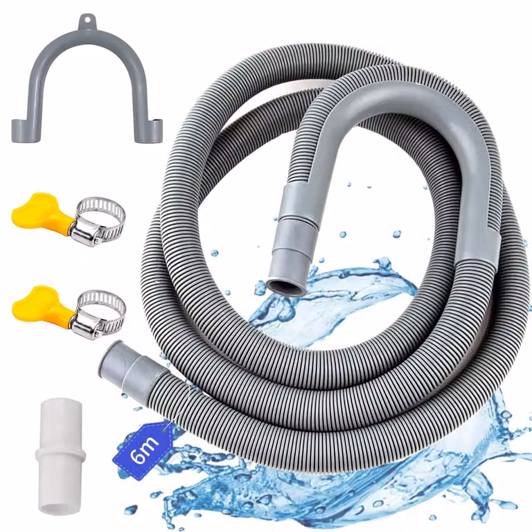 Tubo di scarico - Universale - 6 metri - Resistente - Kit tubo - Adatto per lavatrici e lavastoviglie