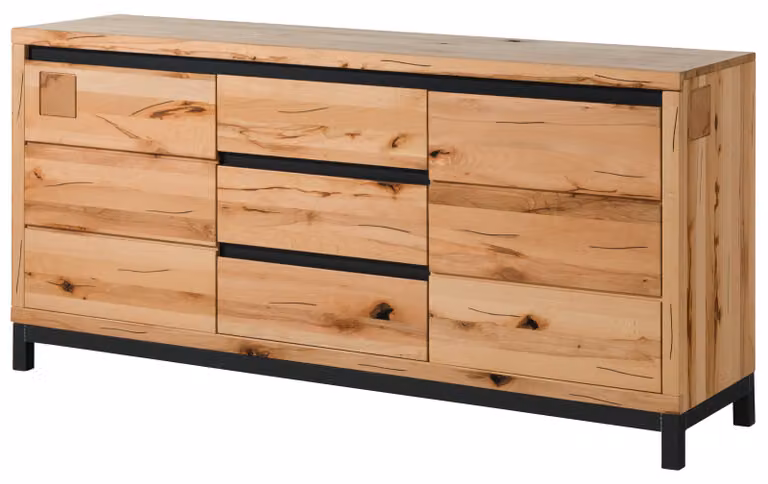 MASSIVMOEBEL24 | Credenza in legno di faggio 175x45x85 oliato naturale VILLANDERS #109