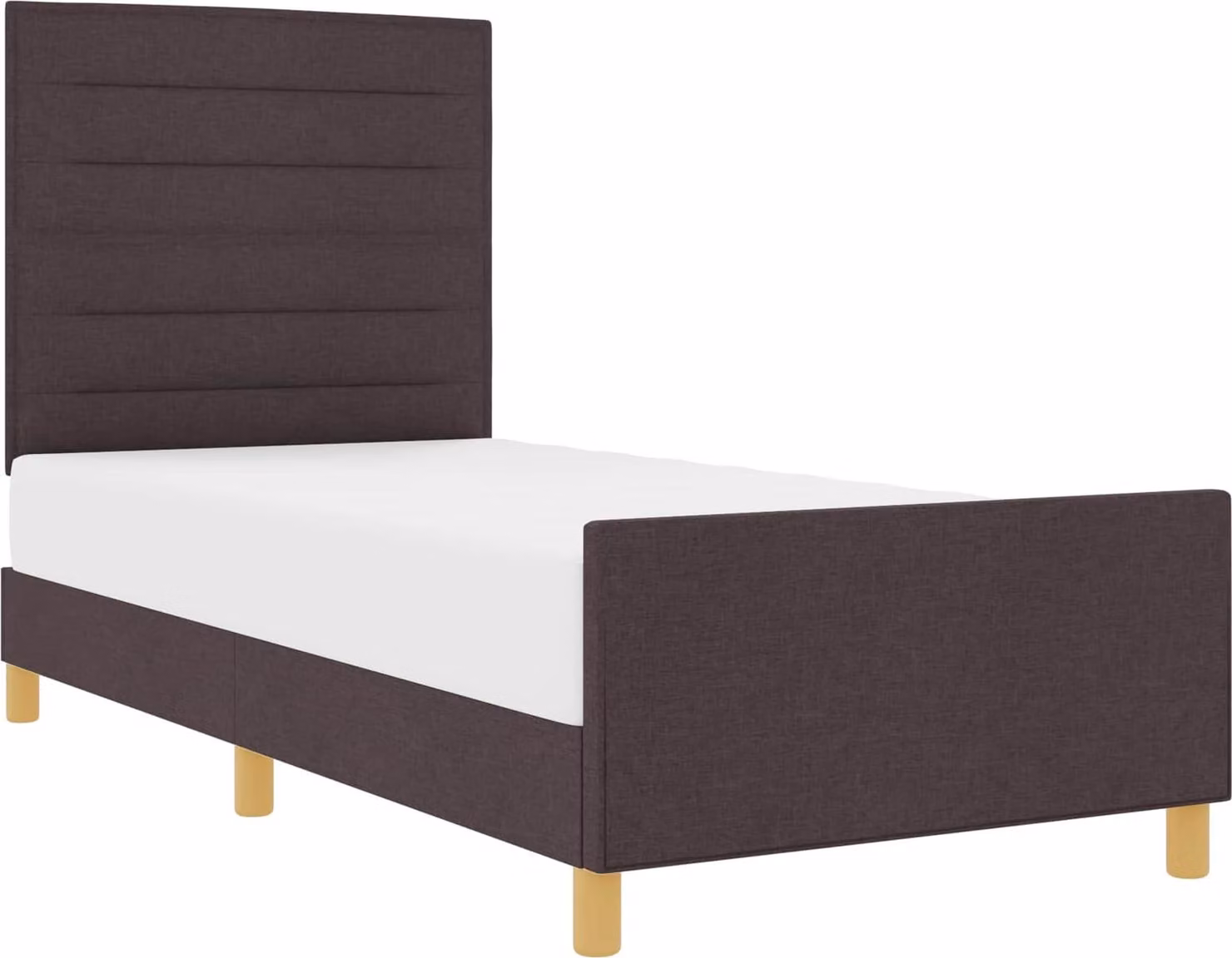 Struttura del letto Marrone scuro 90 x 190 cm Tessuto