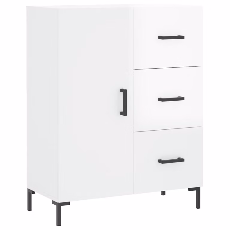 Credenza 69,5x34x90 cm in Legno Multistrato Bianco Lucido