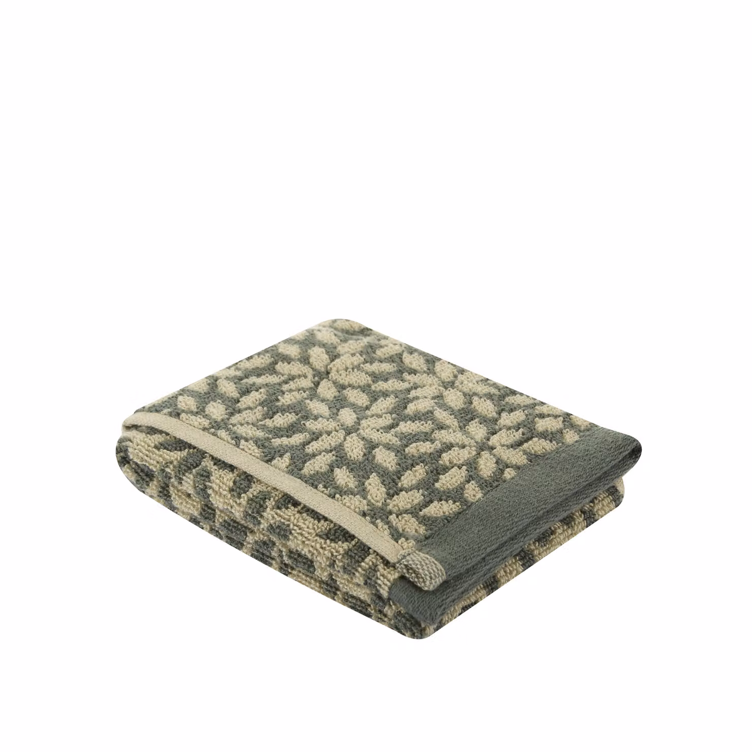 Asciugamano ospite KASANOVA in cotone verde con fantasia floreale L: 50 cm, H: 40 cm – 2