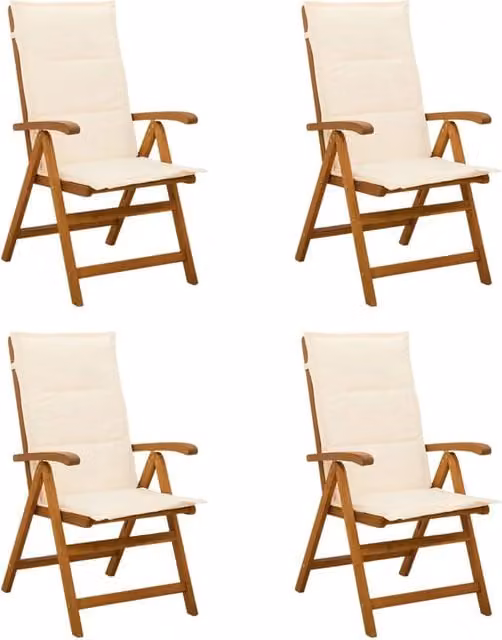 Sedie da giardino reclinabili 4 pz Naturale 3434464