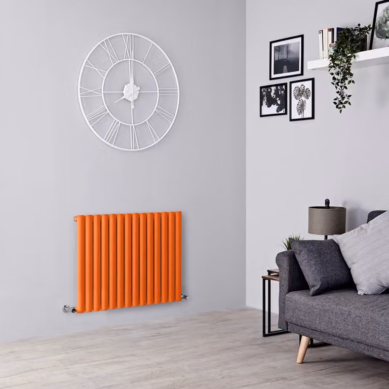 Radiatore di Design Orizzontale  Arancione (Sunset Arancione) -  635mm x 826mm  - Pannello Singolo  - Revive