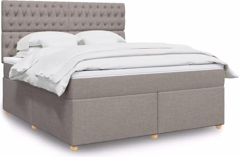 Maison Exclusive - Giroletto a Molle con Materasso Tortora 180x200 cm in Tessuto