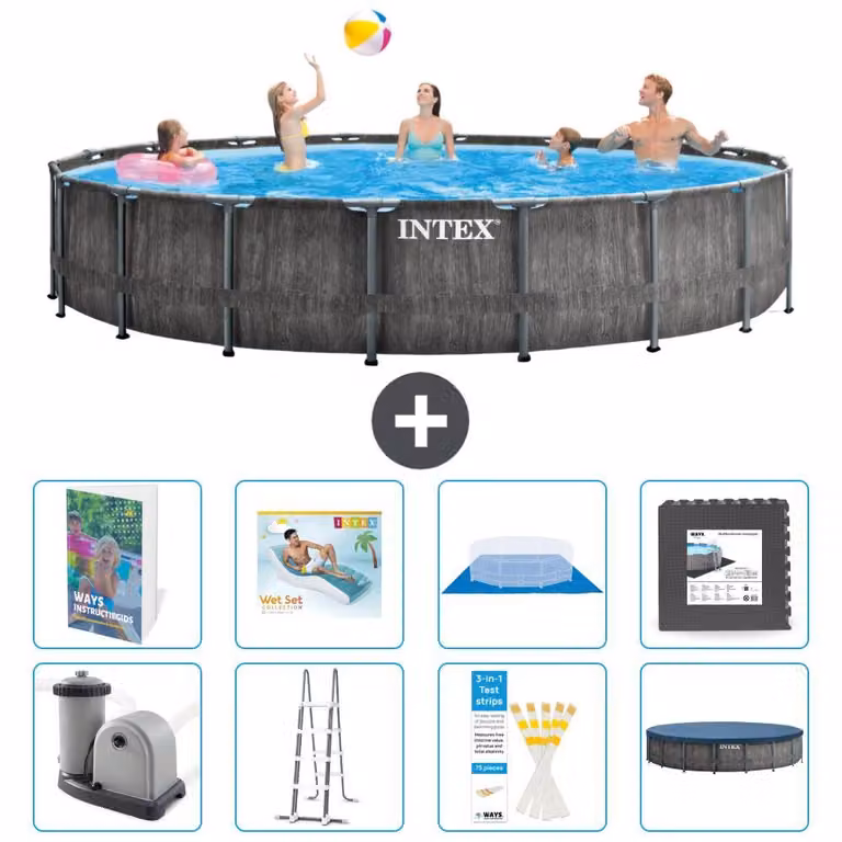 Struttura per piscina a forma di prisma - 549x122 cm - composta da 7 elementi - modello S533
