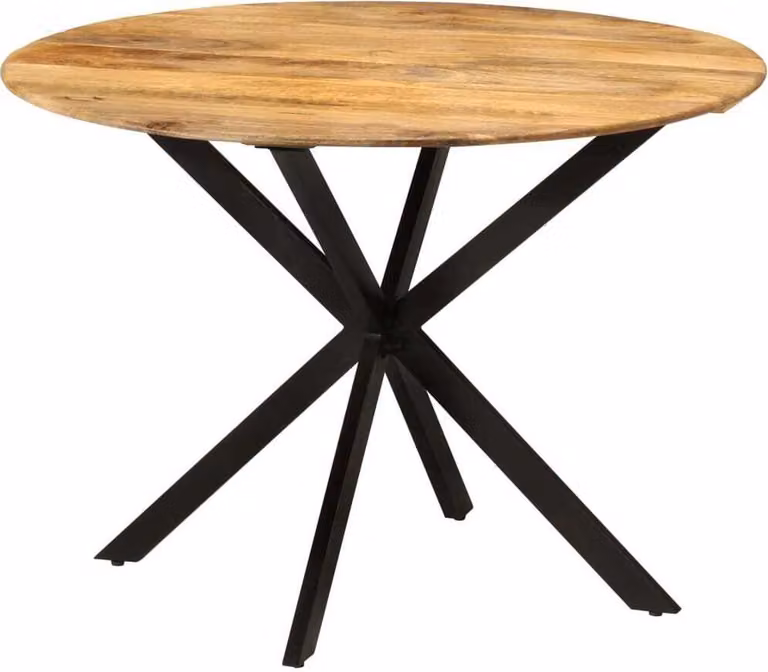 Maison Exclusive - Tavolo da pranzo Ø 110 x 78 cm in legno massello di mango e acciaio