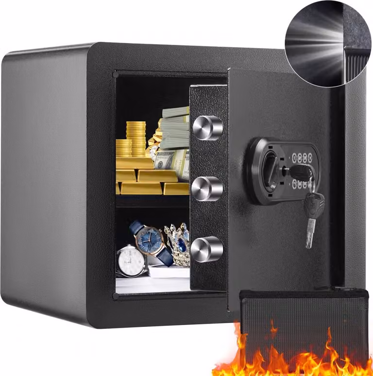Serratura di sicurezza da 1,2 piedi cubi - Cassaforte in acciaio per contanti e oro - 15,8 x 11,8 x 13,8 pollici