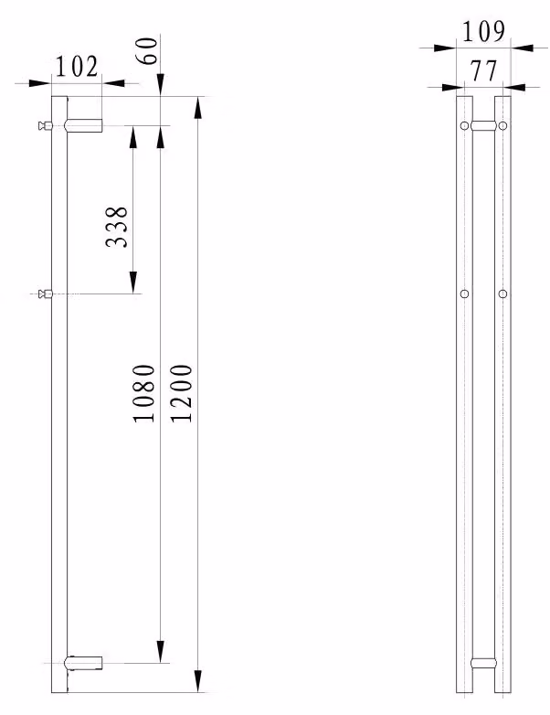 Sapho PAPINADO Asciugamani elettrico, 109x1200 mm, 40 W, cromato