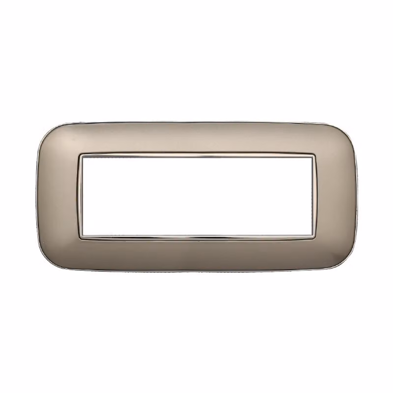 Placca compatibile Bticino Axolute 6 moduli plastica colore titanio Orbis serie Moon Ettroit AN91608