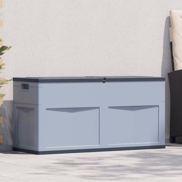 Contenitore di stoccaggio per giardino, 320 litri, grigio/nero