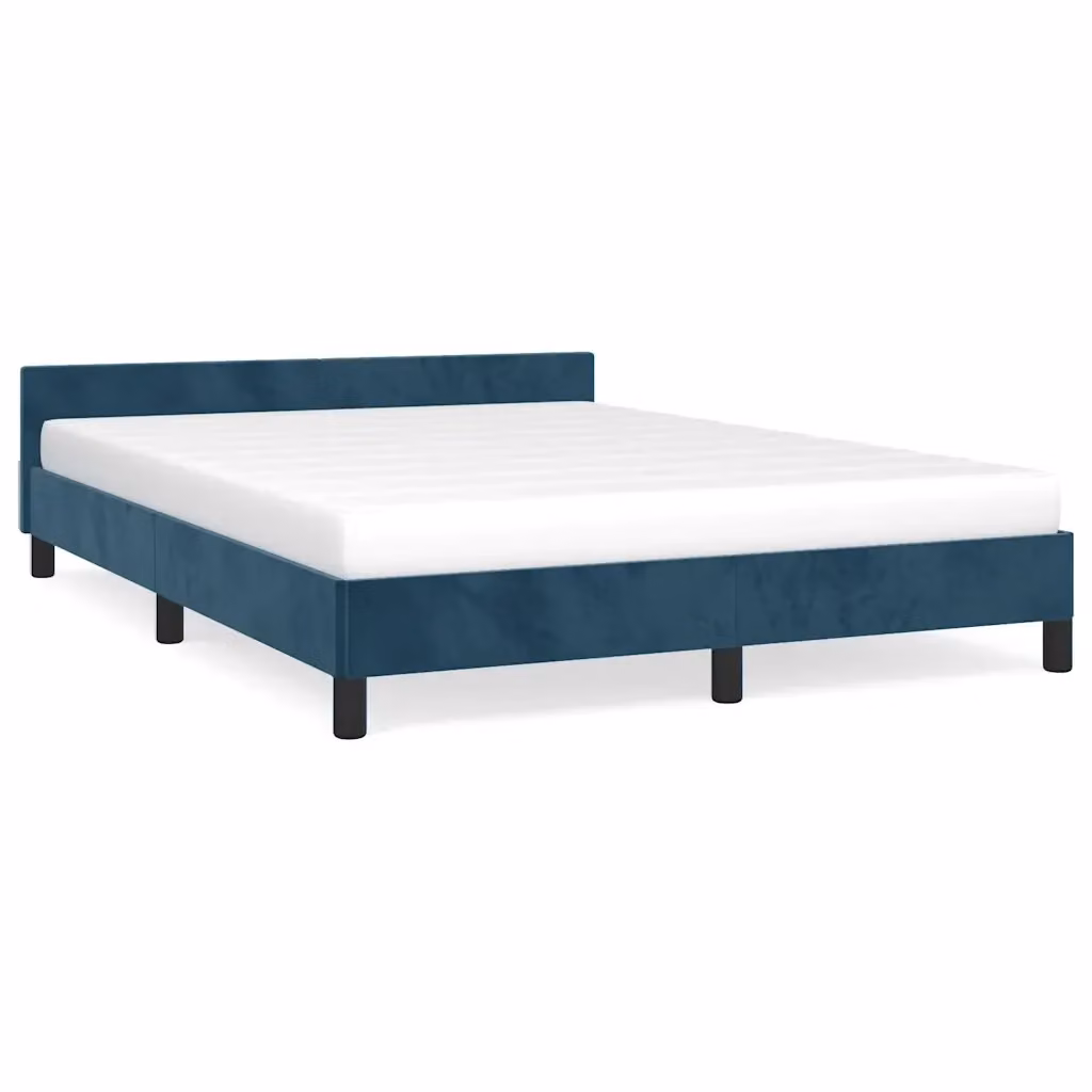 Struttura Letto Design Mania in Velluto Blu Scuro L/P/H: 140 x 200 cm – 2