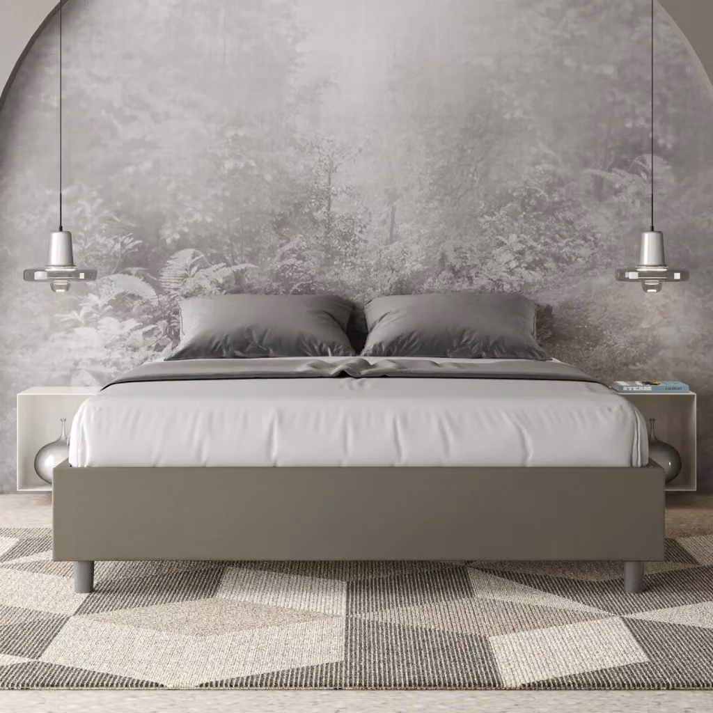 Letto Matrimoniale con Contenitore e Rete con Alzata Imbottito in Similpelle Azelia L/P/H: 160 x 200 x 39 cm – 2