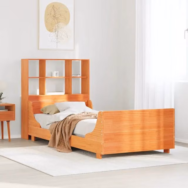 Letto Libreria senza Materasso Marrone Cera 75x190 cm Legno 3323832