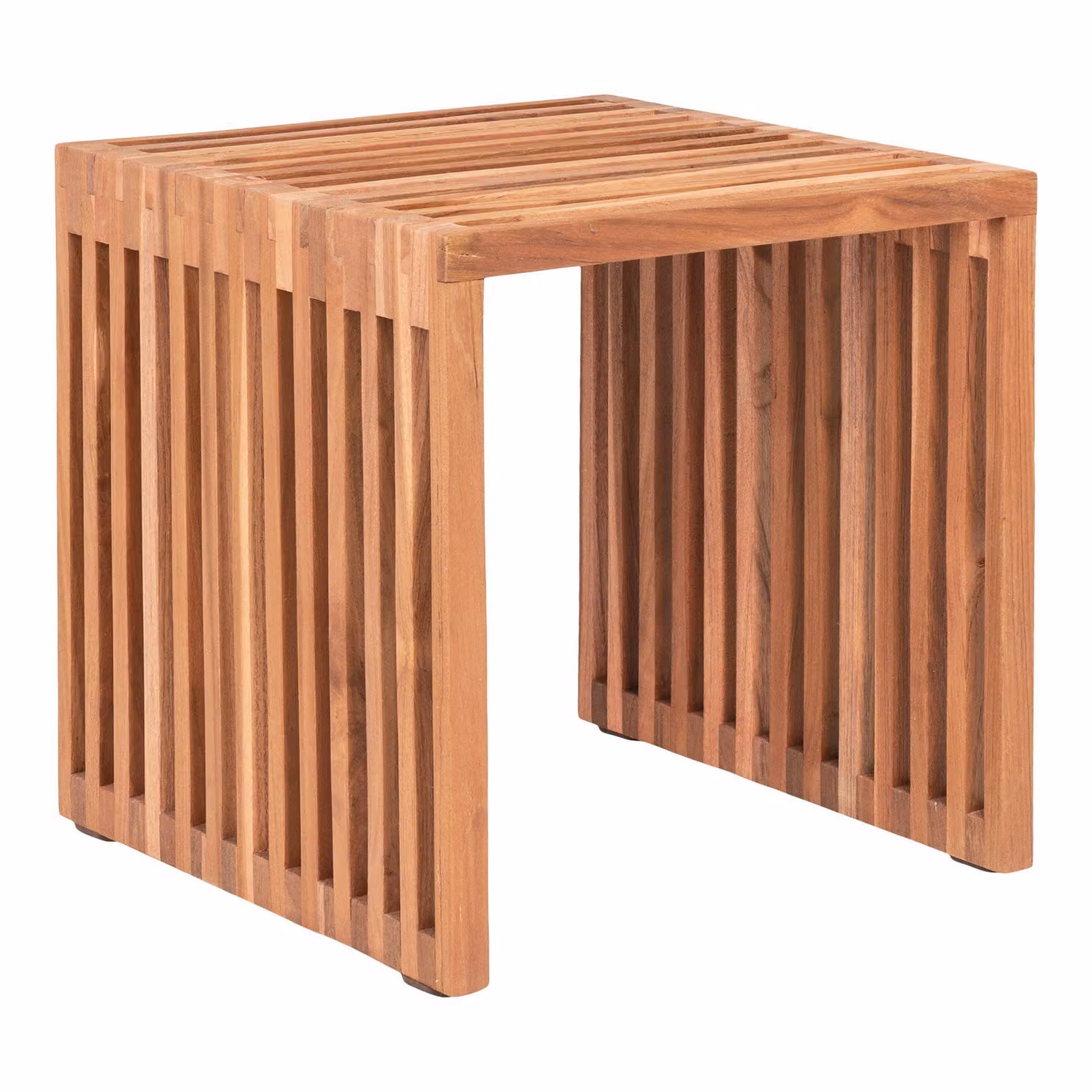 Tavolino Pego, tavolo angolare in teak.