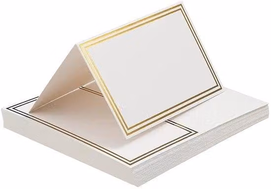 Set di 50 segnaposto dorati con cornice doppia