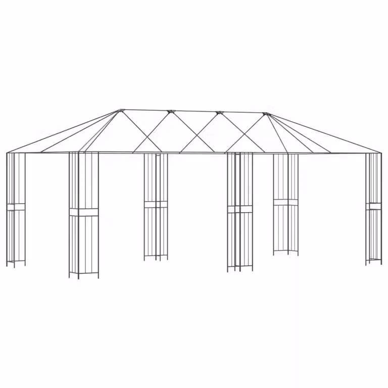 Struttura per gazebo vidaXL in metallo nero opaco L: 600 cm, P: 300 cm, H: 276,5 cm