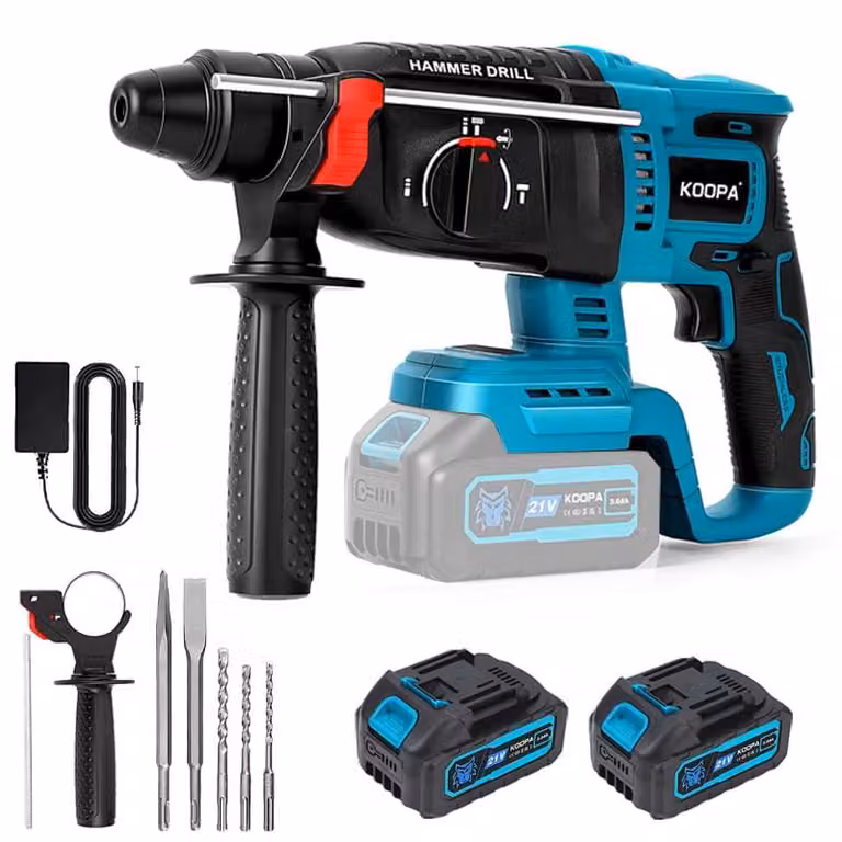 Trapano a batteria Boorhamer - 21 V, 2 batterie - 4000 giri/minuto - Motore brushless