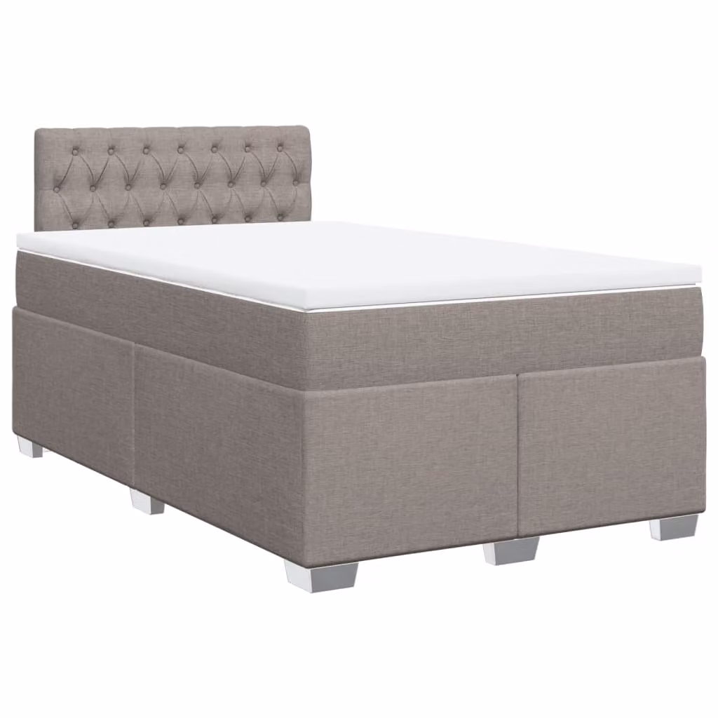Giroletto a Molle con Materasso Tortora 120x190 cm in Tessuto