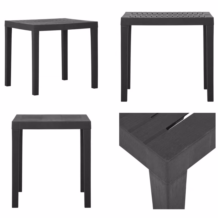 vidaXL Tavolo da giardino grigio 79x65x72 cm in plastica - Tavolo da giardino - Tavoli da giardino - Tavolo - Tavoli