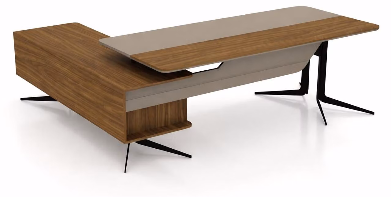 Scrivania da designer, moderna, per ufficio, in legno e metallo