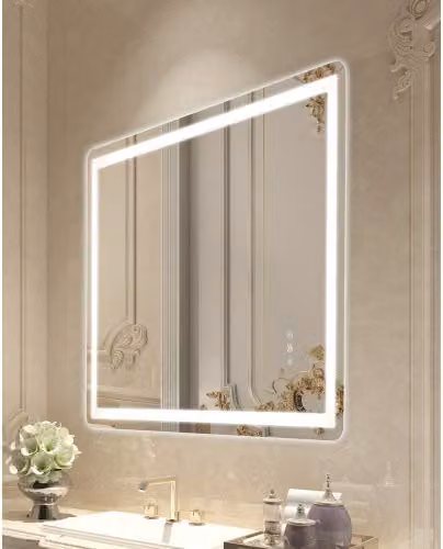 VEVOR Specchio da Bagno LED Bianco con Illuminazione Frontale e Retroilluminata, Antiappannamento e Dimmerabile, L 70 cm x H 100 cm