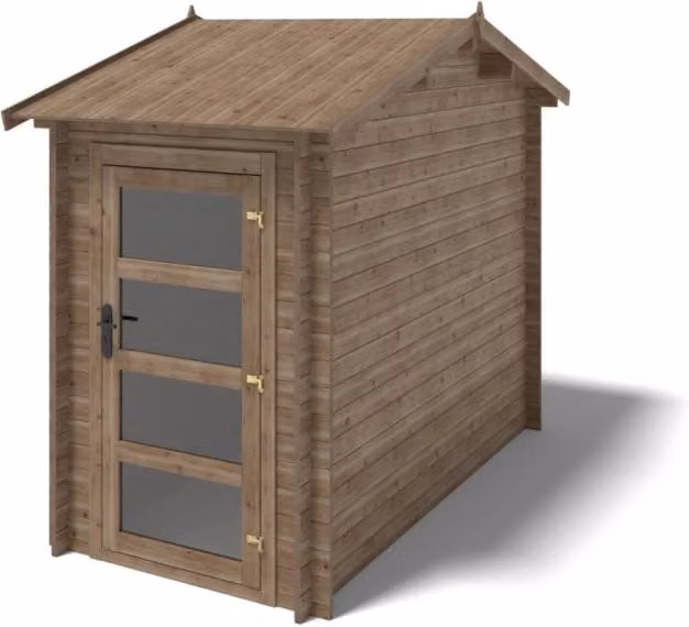 Casetta da giardino in legno ALTANKA DOM673 marrone con tetto a capanna e spessore 28mm L: 3 m x P: 1,5 m x H: 2,54 m – 1