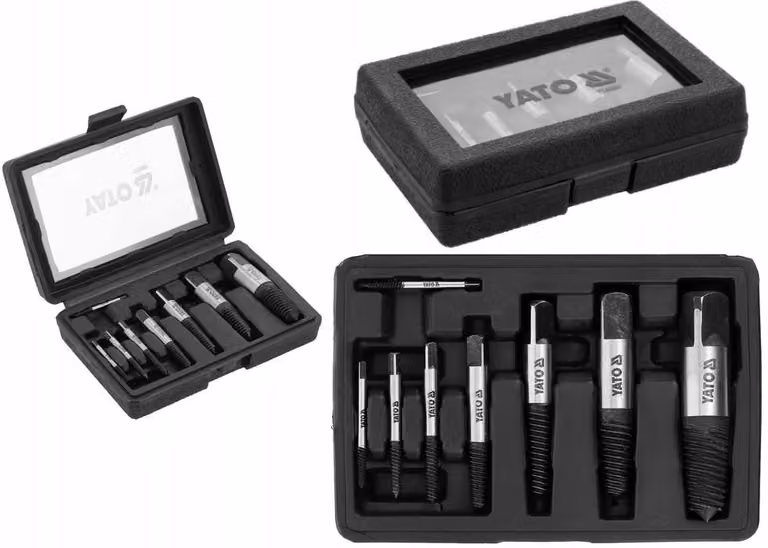 Set di estrattori per viti Yato, modello YT-05901, composto da 8 pezzi