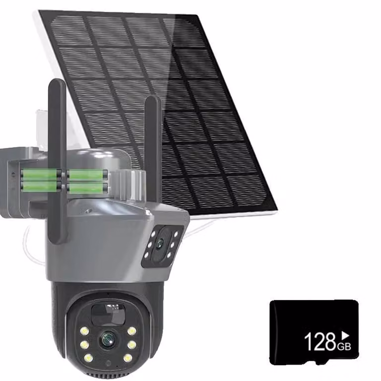 Telecamera di sicurezza, risoluzione 8MP, visione notturna, con scheda di memoria da 128GB
