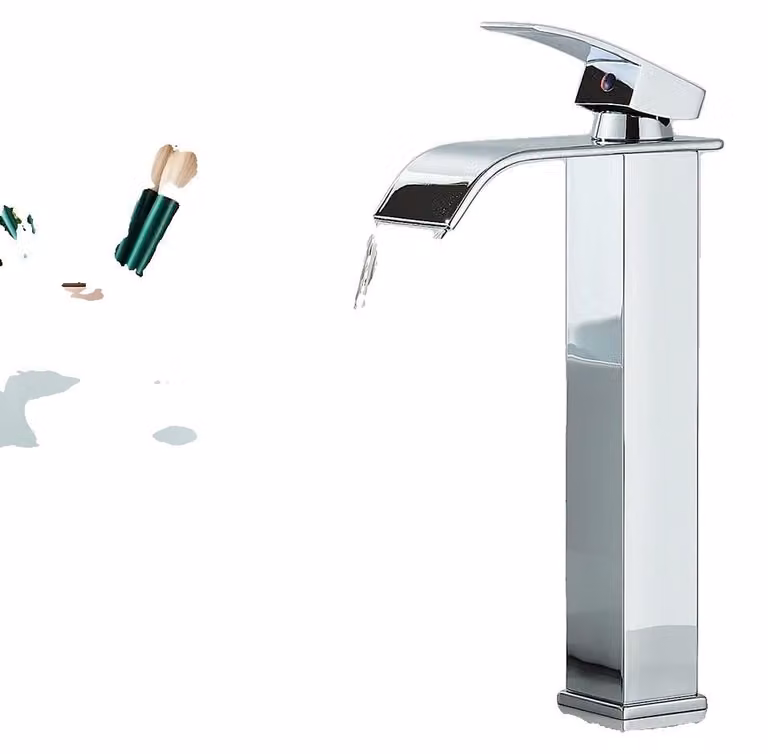 Rubinetto per lavabo, acciaio inossidabile, comando monocomando, cromato lucido
