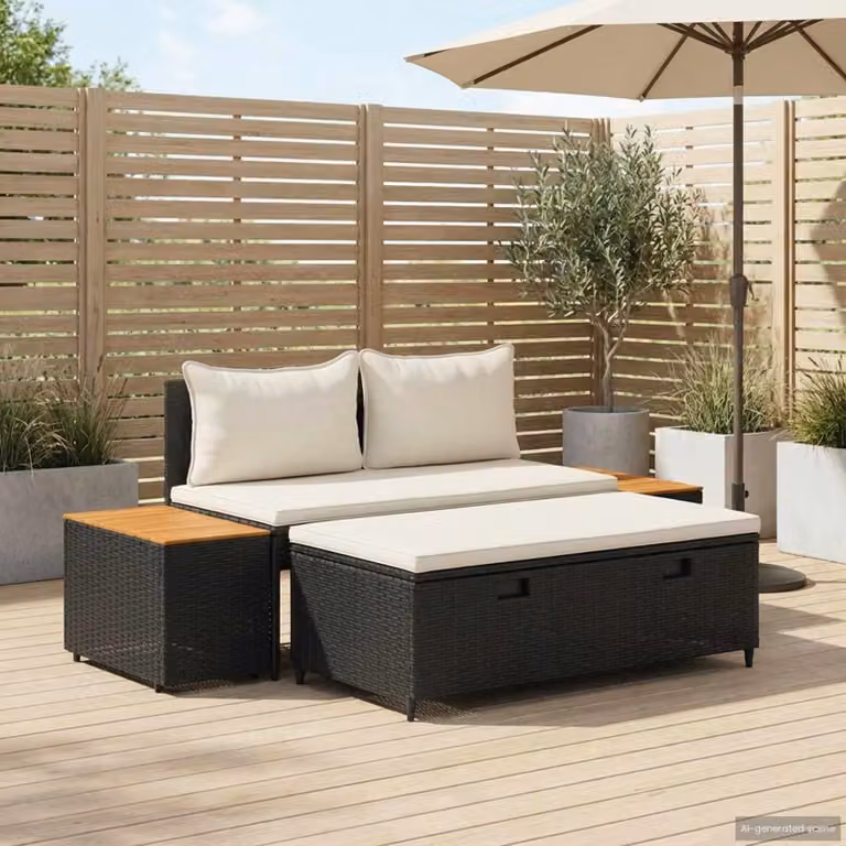 Set di divani da esterno vidaXL a forma di L composto da 4 pezzi con cuscini inclusi e struttura in acciaio verniciato a polvere, ideale per giardino e terrazza