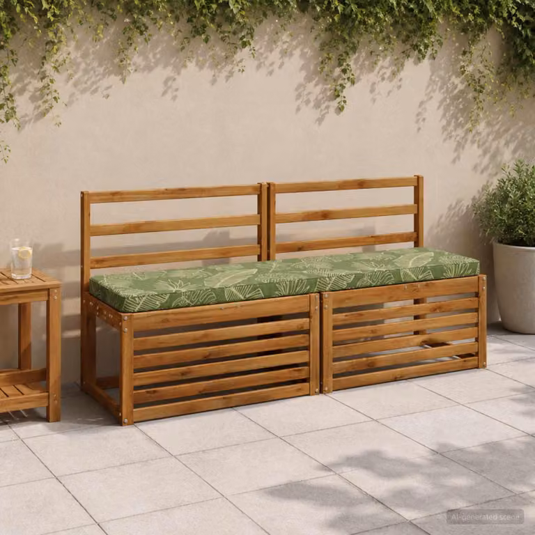 Set di 2 cuscini per panchina vidaXL VUGHT verdi in poliestere con rivestimento rimovibile e resistente ai raggi UV