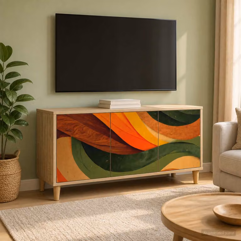 Mobile TV vidaXL BONN moderno in legno ingegnerizzato color marrone L 102 cm x P 33 cm x H 50 cm