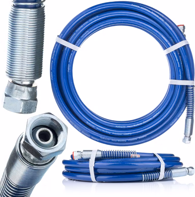 Rosfix Tubo Flessibile per Verniciatura a Spruzzo 3/8” 20 m – Pressione 227 bar, Raccordi Girevoli | Resistente all'abrasione e Flessibile